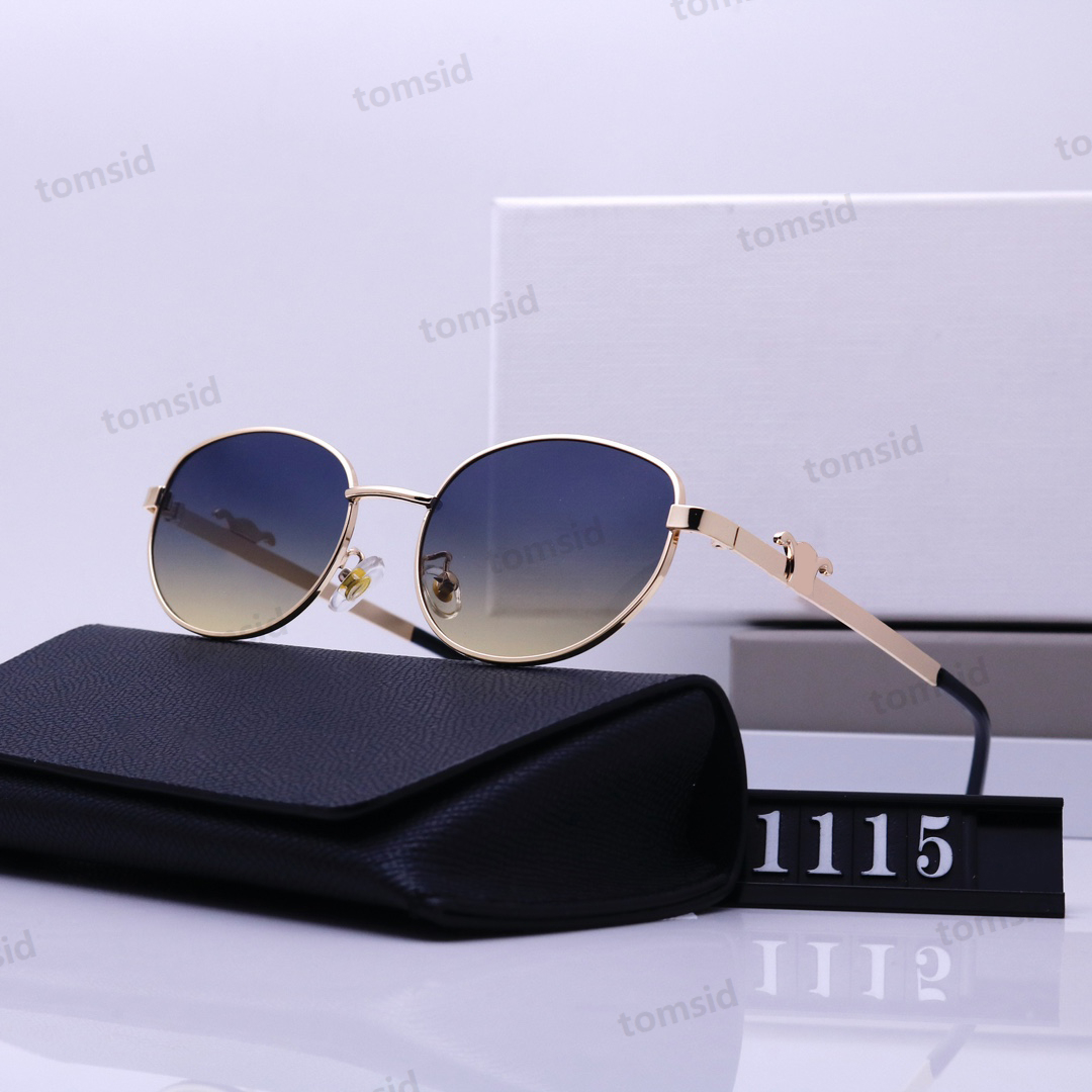 Womens Triomphe Oval Frame Designer Sunglasses Small Buckle Women Metal Legs Green Lens Sunglasses Retro Small Round Frame Women Glasses