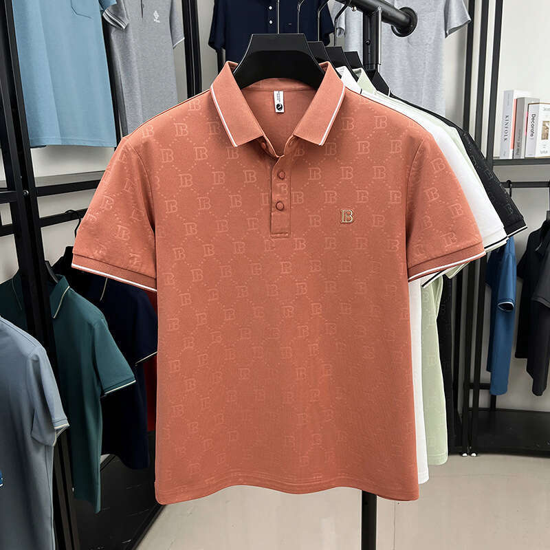 Same style as in the mall Hong Kong stock removed from shelves Mens POLO shirt new summer model loose fit business casual T-shirt base shirt for