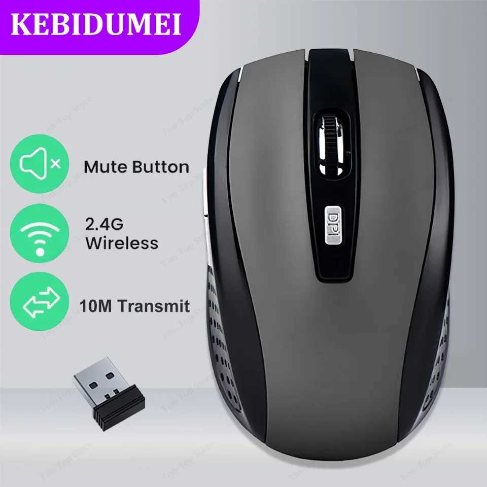 24G Wireless Mouse Gaming Mouse Ergonomic Mouse 6 Buttons 800-1200-1600 DPI Optical Office Mouse Mice for PC Laptop MacBook D260327