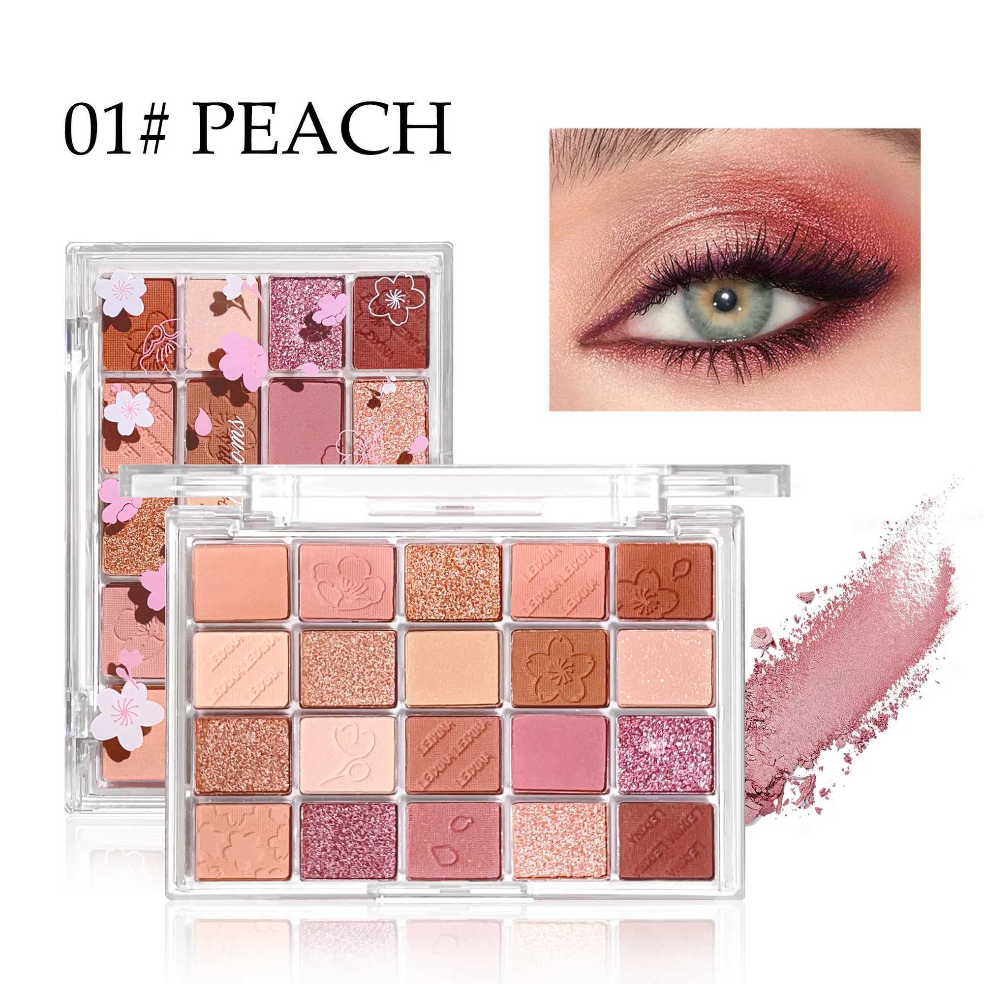 20-Color Matte Shimmer and Glitter Eyeshadow Palette Waterproof and Sweat-resistant Featuring Creamy Nude and Warm Rosy Browns H260327