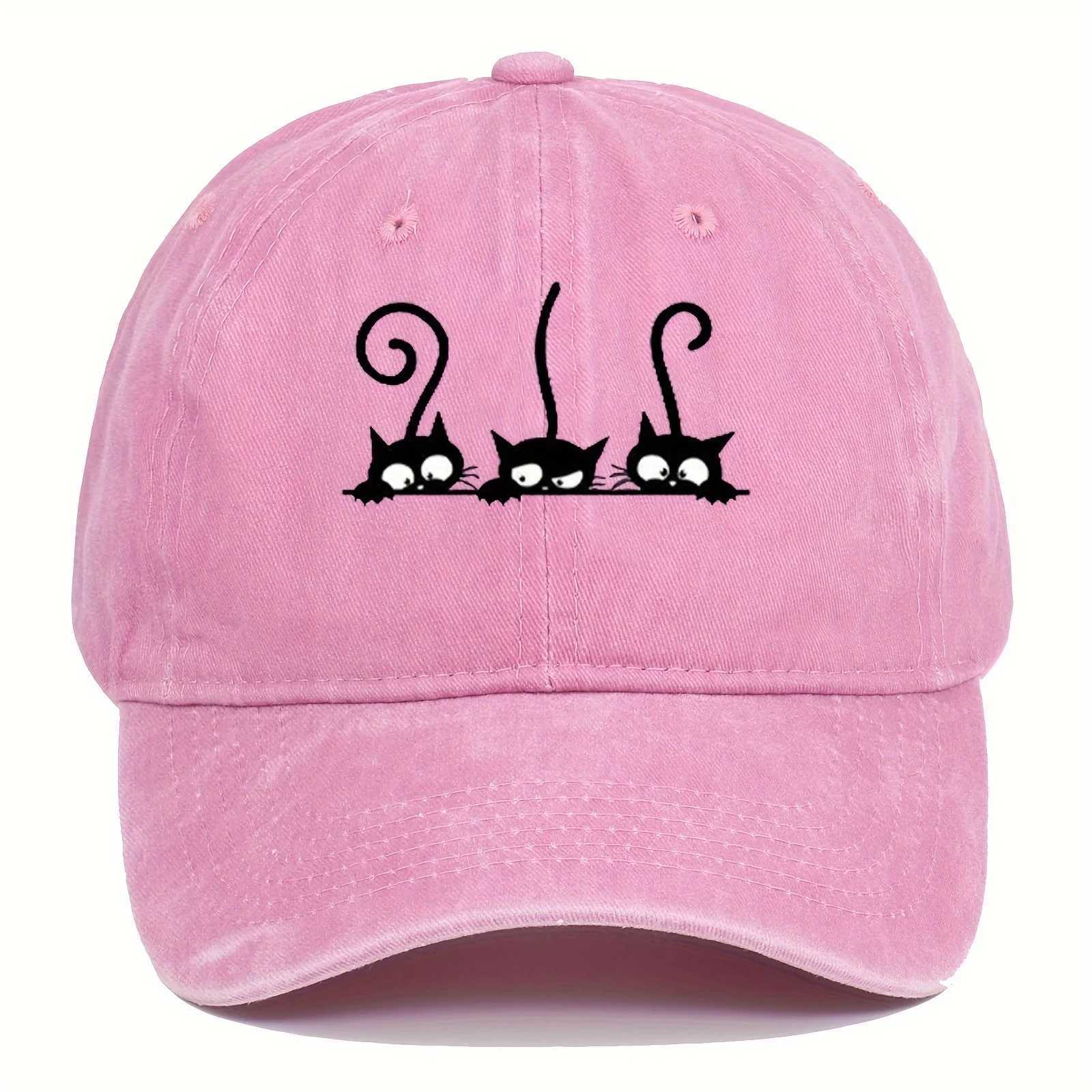 Three Cute Cat Printed Baseball Hats for Men and Women Outdoor Leisure Sunshade Duck Tongue Hats M260327