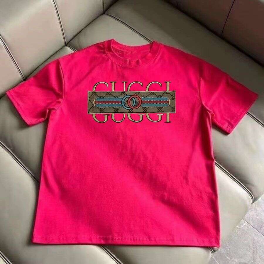 Heavyweight Cool-Touch T-Shirt, Pure Cotton, Short-Sleeved, Loose Fit, Unisex, American Style, Personalized Trendy Brand With Letter Print
