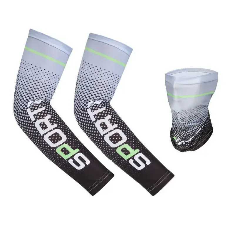 UV Resistant Ice Silk Cooling Set - 1 Pair Arm Sleeves 1 Face Mask Scarf Sun Protection For Running Cycling Outdoor Sports D260326
