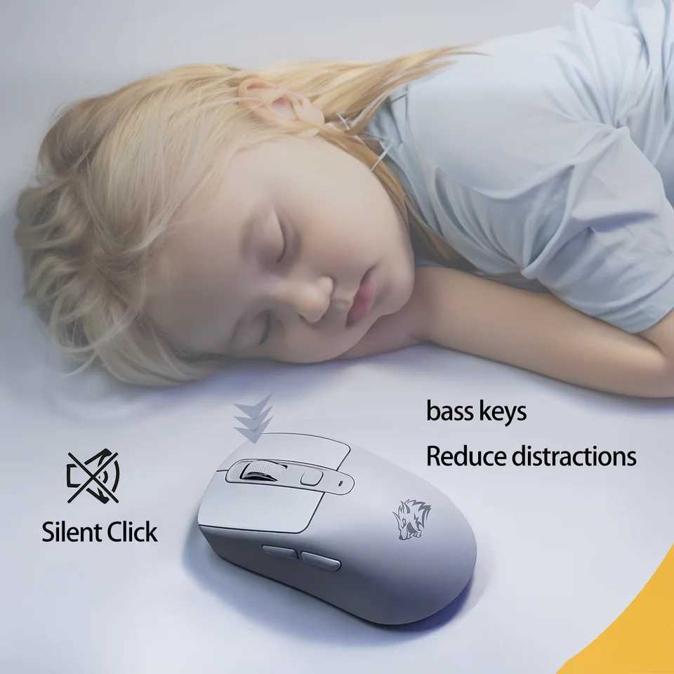 FREEWOLF A3 Wireless Silent Mouse Bluetooth Dual Mode 4000DPI Type-C Charging Ergonomic ABS Skin Battery Indicator D260327