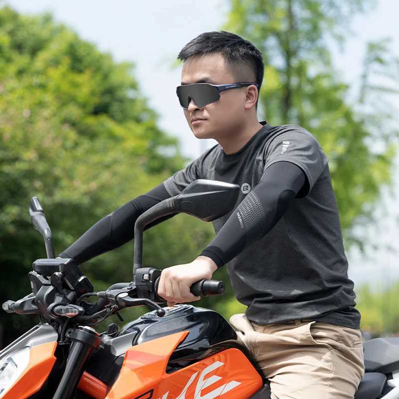 ROCKBROS Ice Fabric Running Camping Arm Warmers Basketball Sleeve Running Arm Sleeve Cycling Sleeves Summer Sports Safety Gear D260326