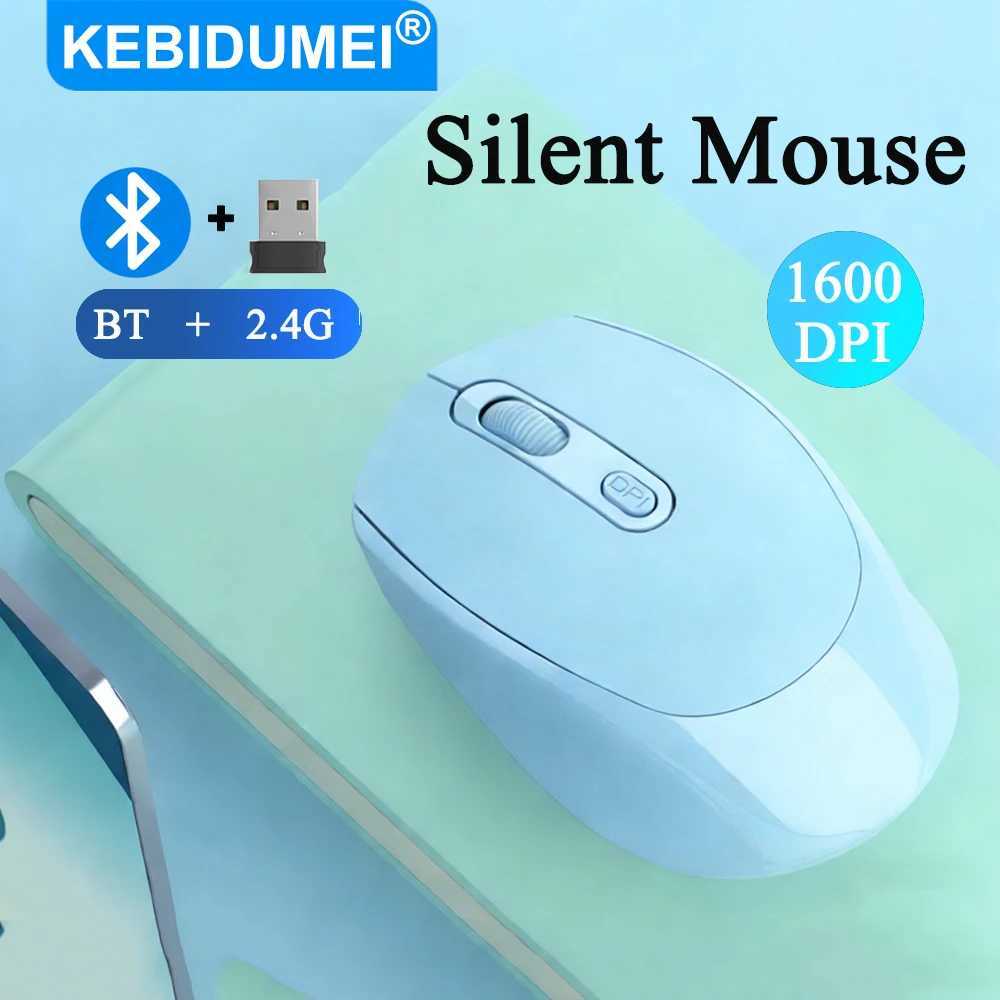 24G Wireless Mouse Bluetooth Silent Mouse Rechargeable Dual Mode Gaming Mouse 1600DPI Adjustable Ergonomic Optical Mice For PC D260327