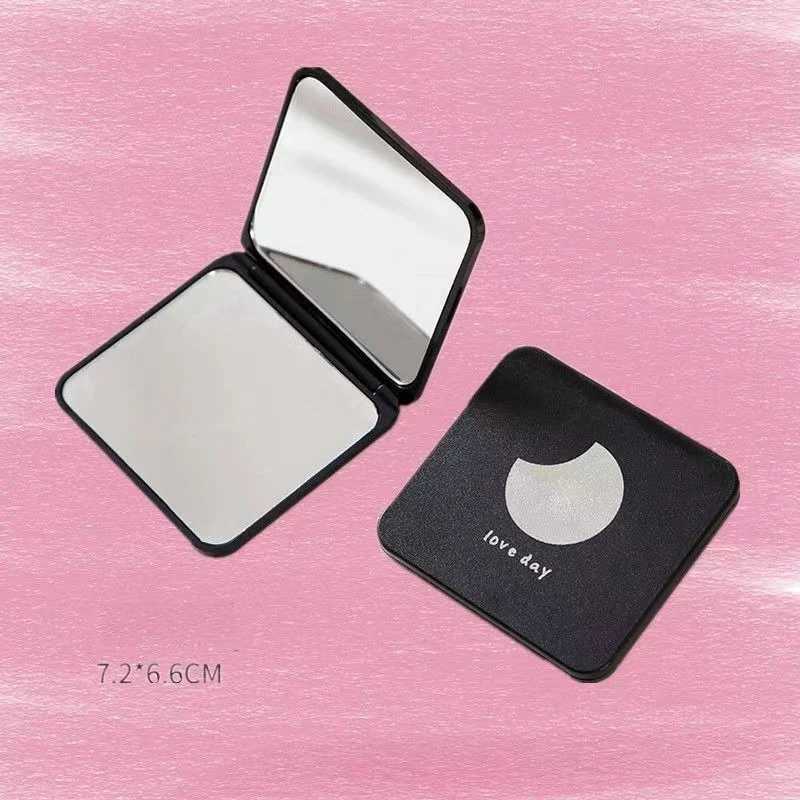 Mini makeup mirror portable small mirror for girls cute folding double-sided mirror student hand-held makeup mirror H260327