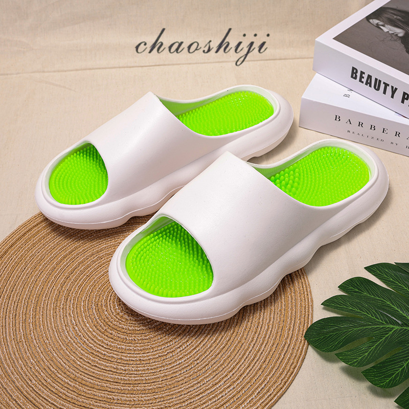 Design Women's Fashion Gifts Slippers Comfortable EVA Slides Sandals Fashion Thick Bottom Massage Slippers Non Slip Solid Slide 8818B-1 - view 4
