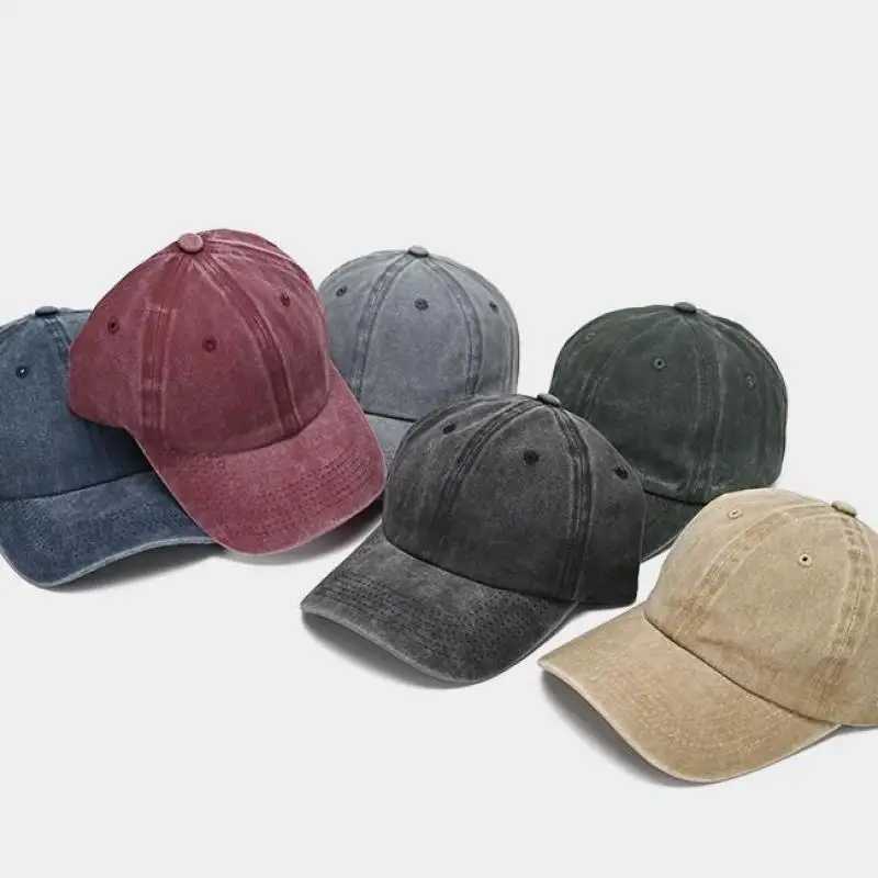 Baseball Washed Cotton Men Women Snapback Hat Vintage Hip Hop Caps Solid Color Dad Hat Bone Casquette Outdoor Casual Sport M260327