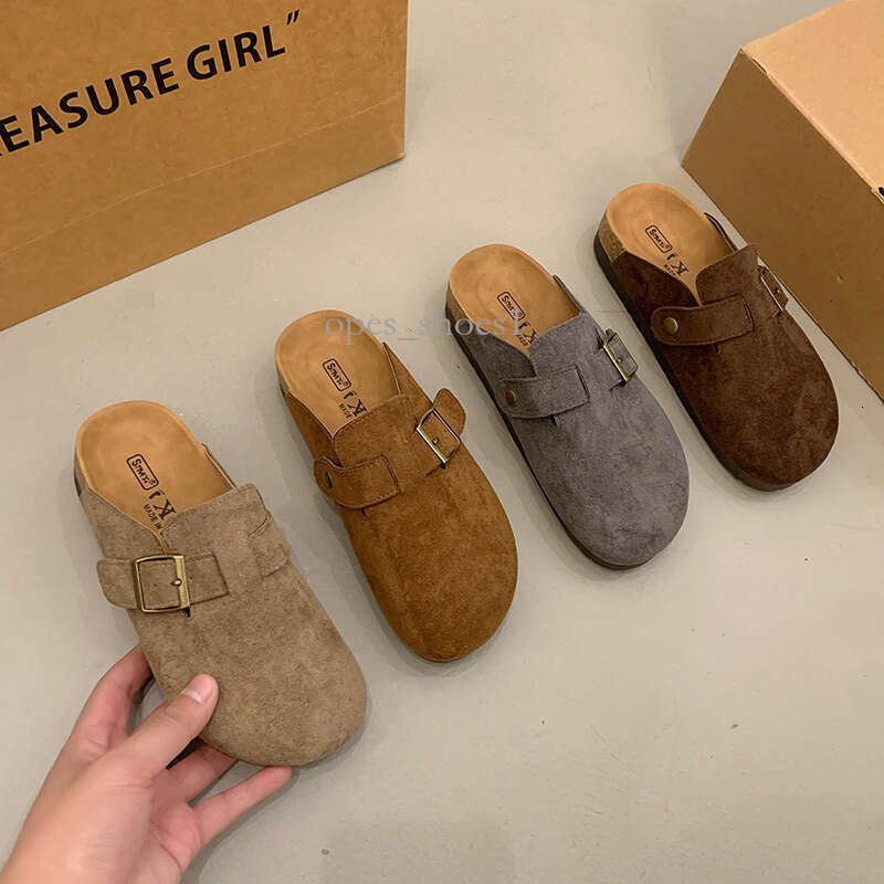 Designer Shoes Spring Summer New Retro Thick-Soled Closed-Toe Birkenstock Style Half Slippers Slip-On Versatile Lazy Shoes For Women