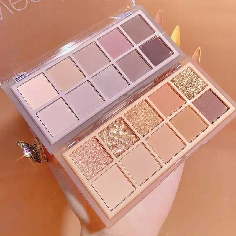 10 Colors Eye Shadow Palette Glitter Pearly Eyeshadow Nude Shiny Long Lasting Waterproof Charming Eyes Make Up Palette Cosmetics H260327