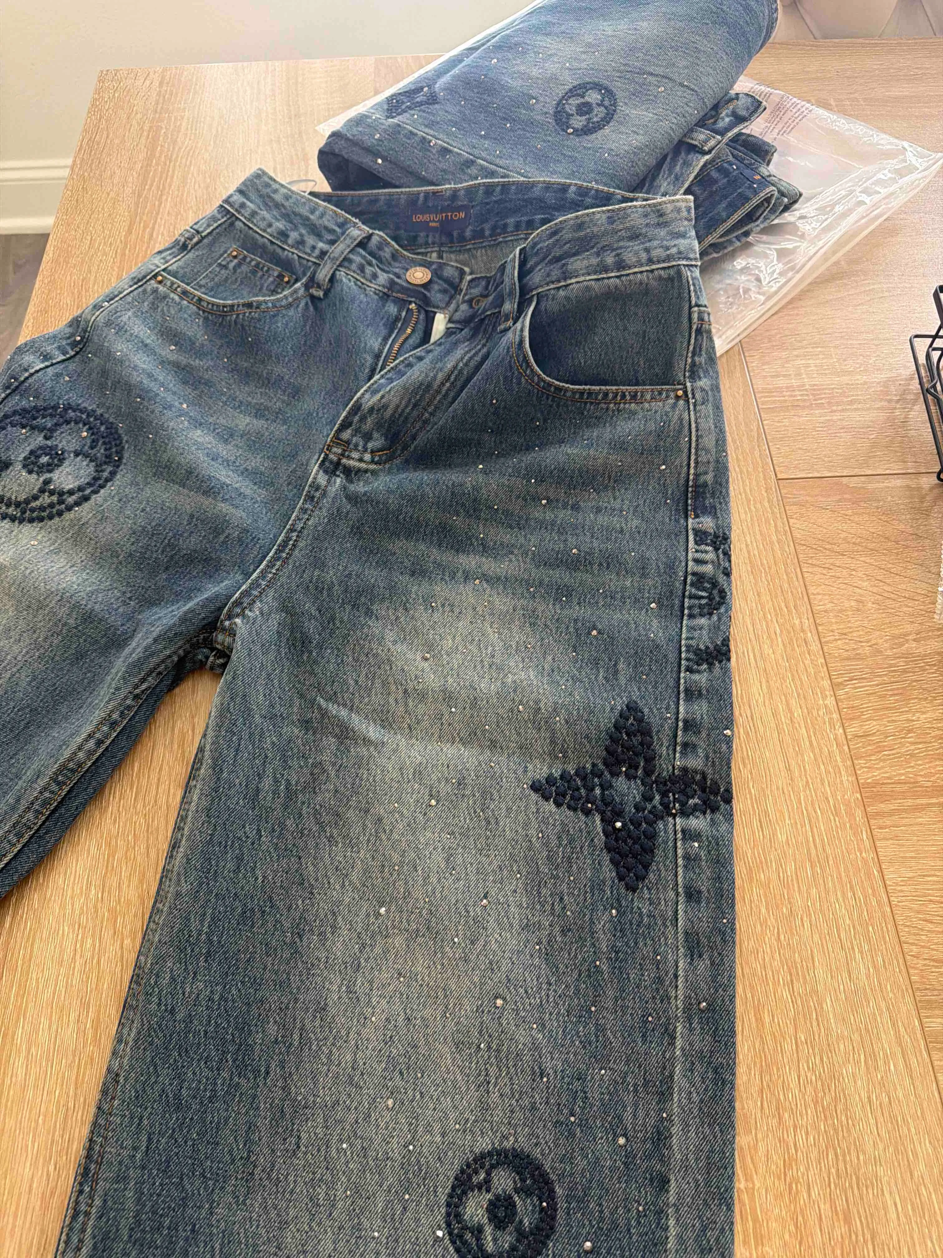 Women's Jeans Streetwear Vintage Fashion High Waisted Wide Leg Jean Female Trouser Letter Hip Hop Baggy Denim Pants Size S-XL - view 7