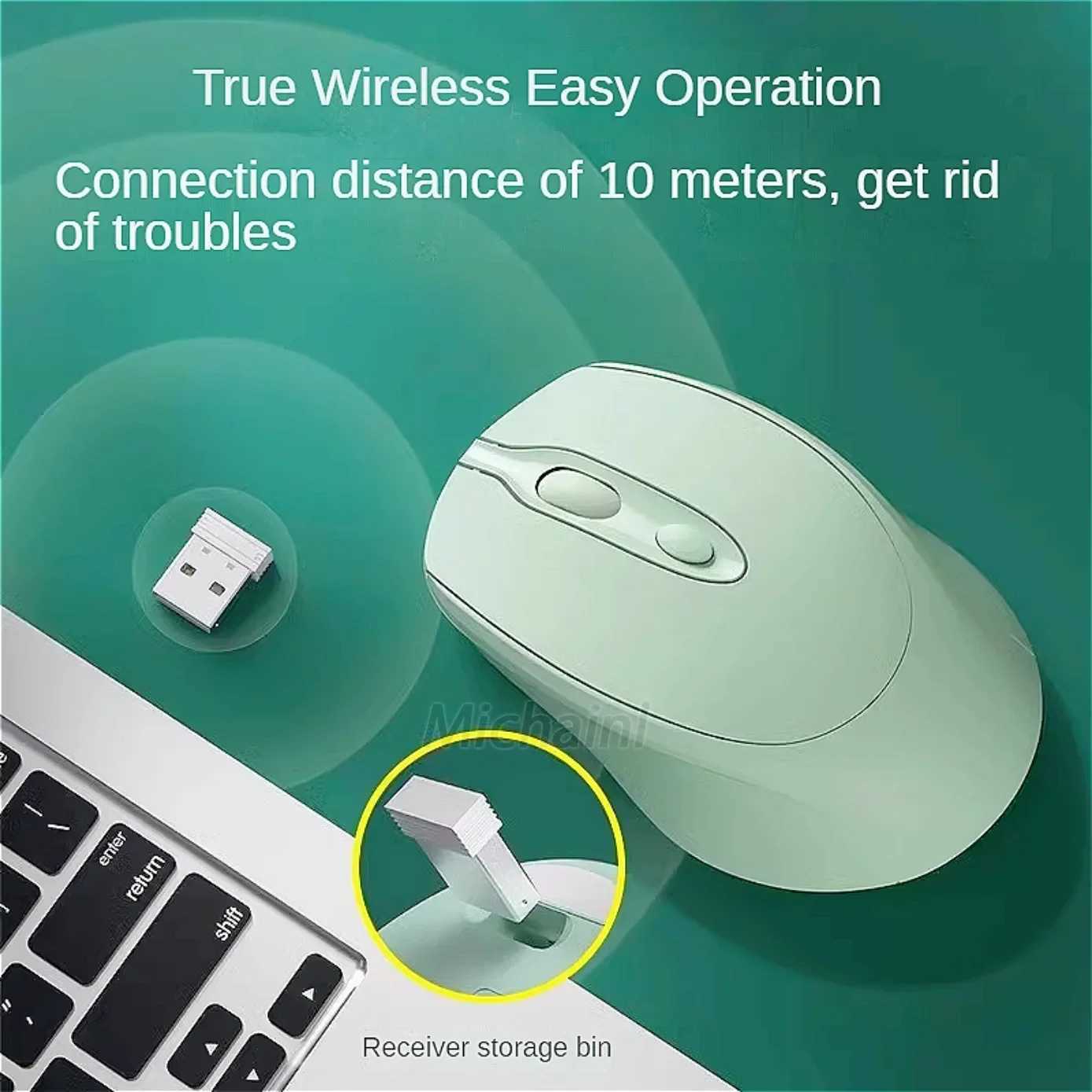 MINGCVIL Wireless Mouse RGB Rechargeable Bluetooth Mice Wireless Computer Ergonomic Gaming Mouse for Laptop PC adjustable DPI D260327