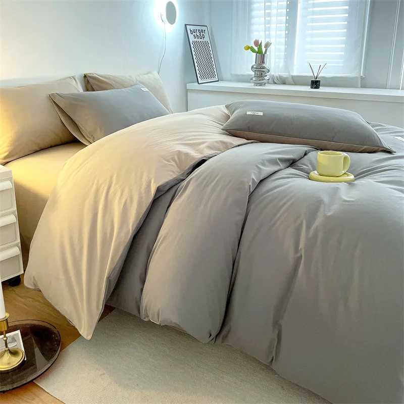 INS style high luxury solid color double-sided style single couple quilt cover soft luxury hotel apartment home bedding H260327