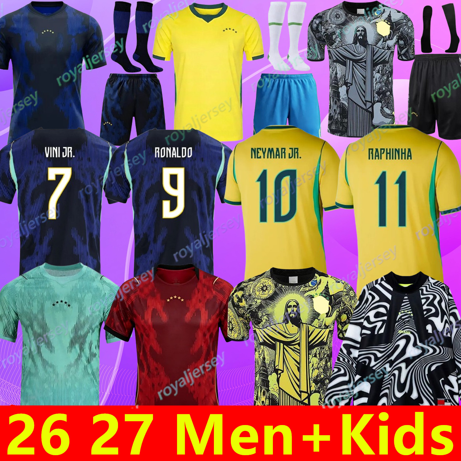 brazil world cup 2026 Jersey 26 27 Soccer Football Shirt Rodrygo vini jr Raphinha Savinho Endrick Joelinton NEYMAR JR National Team L. PAQUETA 2026 2027 Men KIDs player