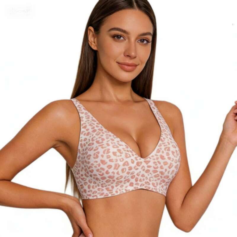 Women's Seamless Deep V Jelly Wirefree Bra Sexy Thin Comfortable Push Up Everyday Bras