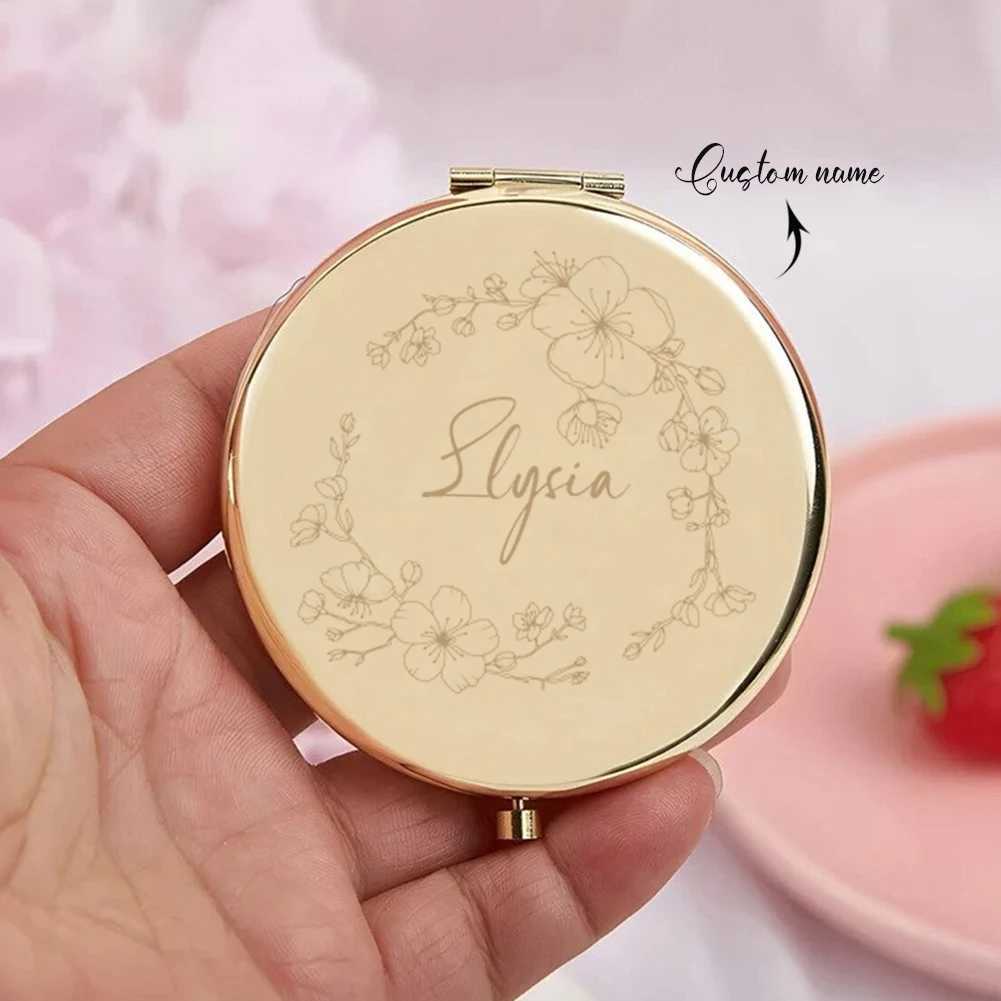 1 pc 6 style nice Personalized Text Mirror With Name Folding Mirror Birthday Gift Wedding Party Gifts H260327