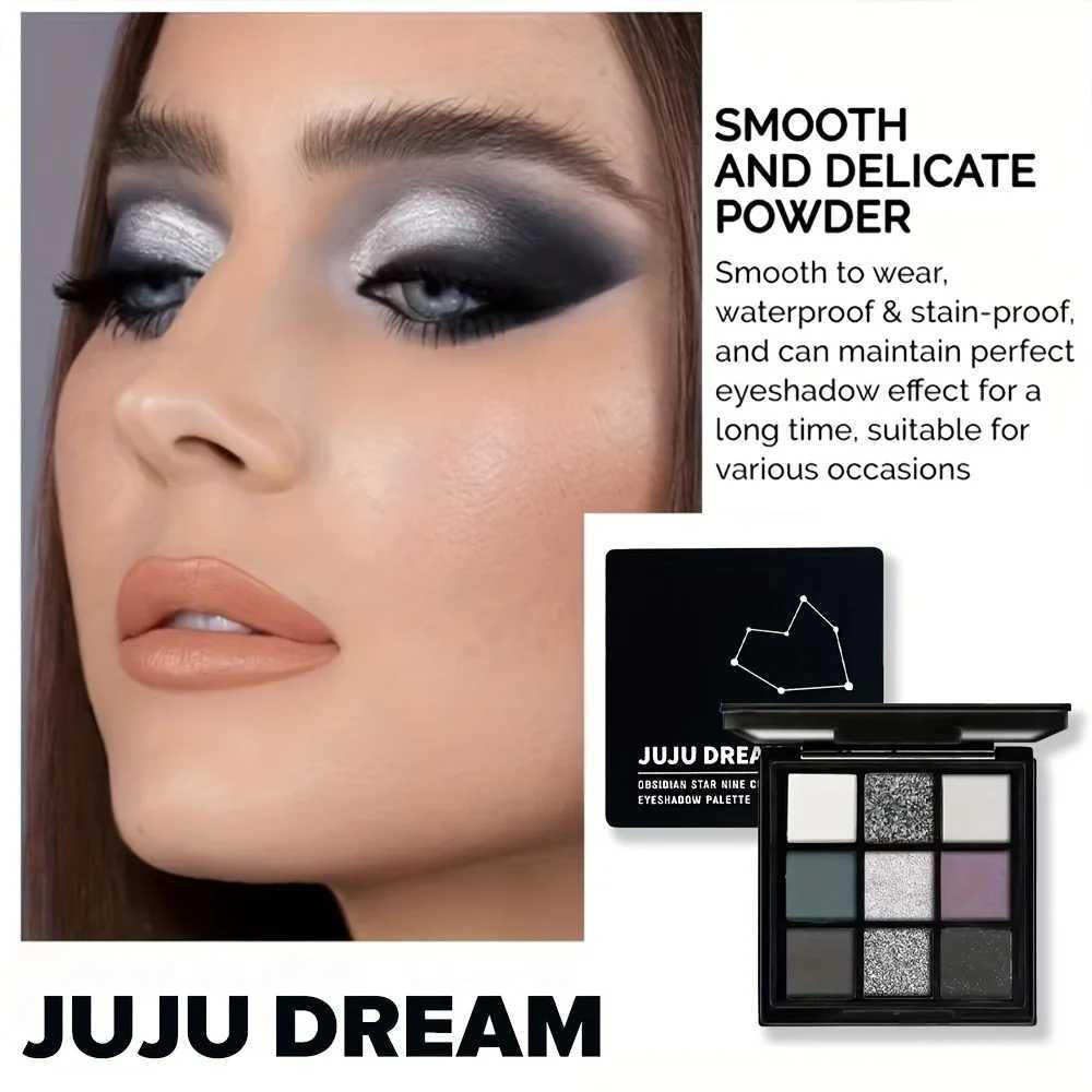 Smoky Eye Shadow Palette 9 Color Black Dark Grey Smokey Makeup Pallet Matte Shimmer Glitter Long-Wearing Waterproof H260327
