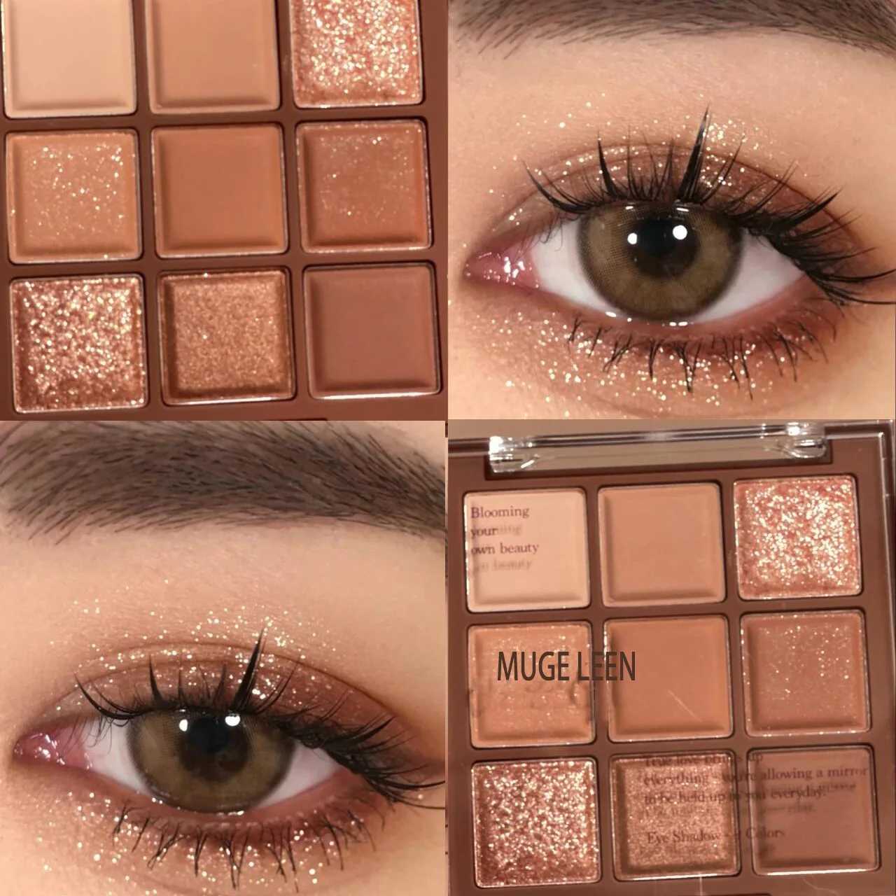 Nine-color chocolate eye shadow plate earth color pearlescent matte glitter fine without makeup H260327