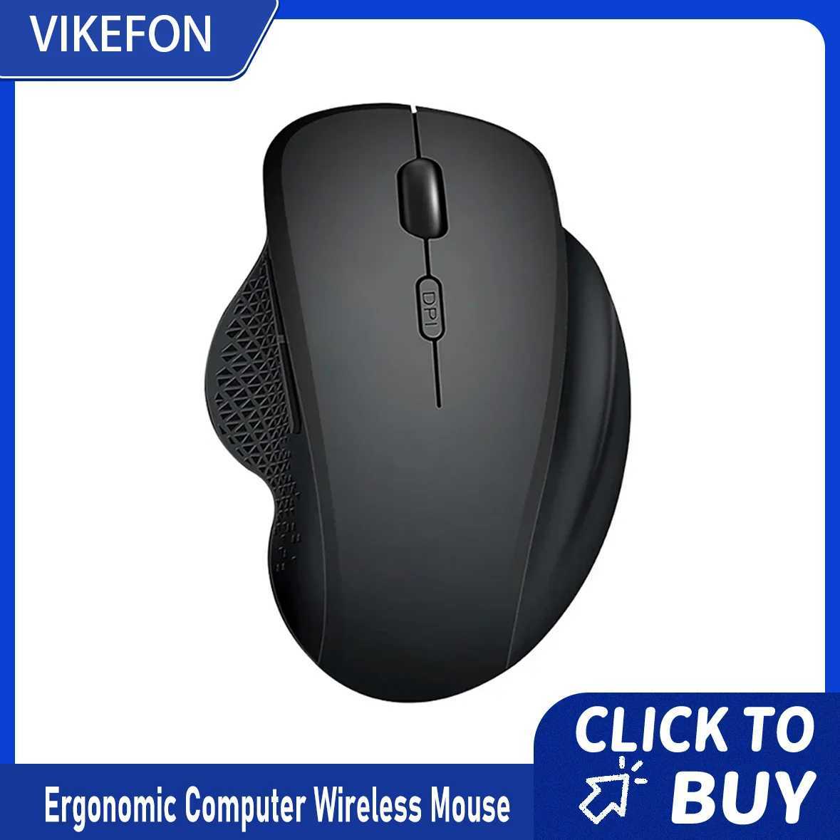 Wireless Mouse Ergonomic Computer Mouse PC Optical Mause with USB Receiver 6 Buttons 24Ghz Wireless Mice 1600 DPI for Laptop D260327