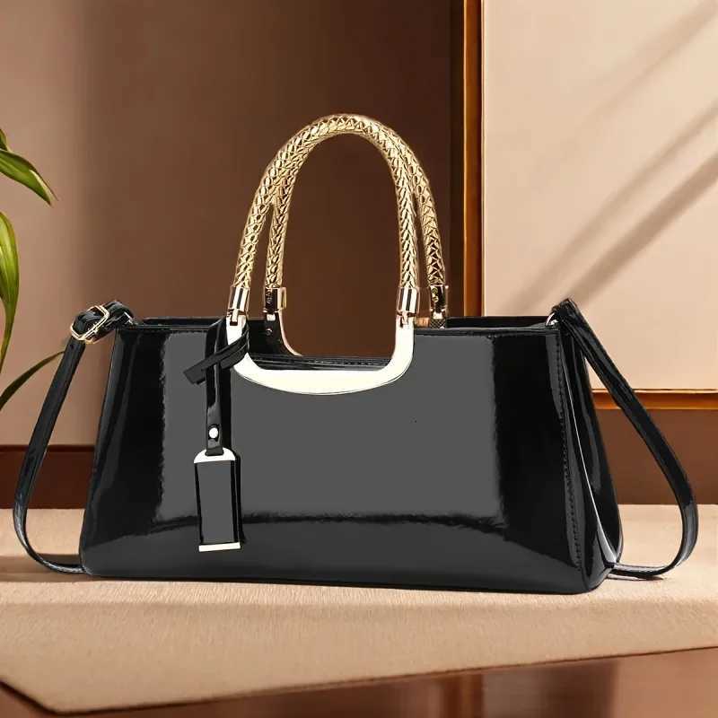 Womens Glossy PU Leather Shoulder Handbag Wedding Clutch Bridal Party Evening Bag C260327