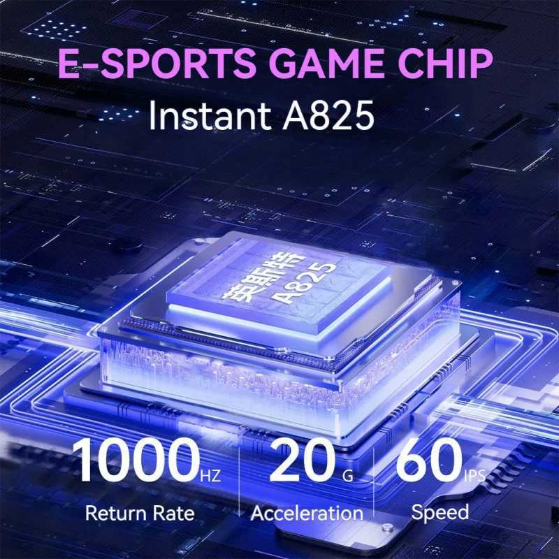 Wired Game Mouse 6 Levels DPI Adjustable Up to 12800DPI Instant A825 Chip RGB Macro Programming Ergonomic Design Universal Mouse D260327