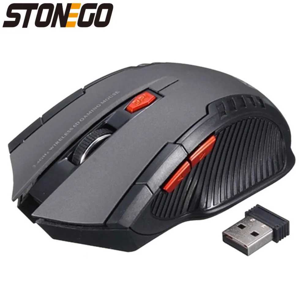 24GHz Wireless Ergonomic Gaming Mouse Ultra Slim Optical USB Receiver Laptop PC Adjustable DPI D260327
