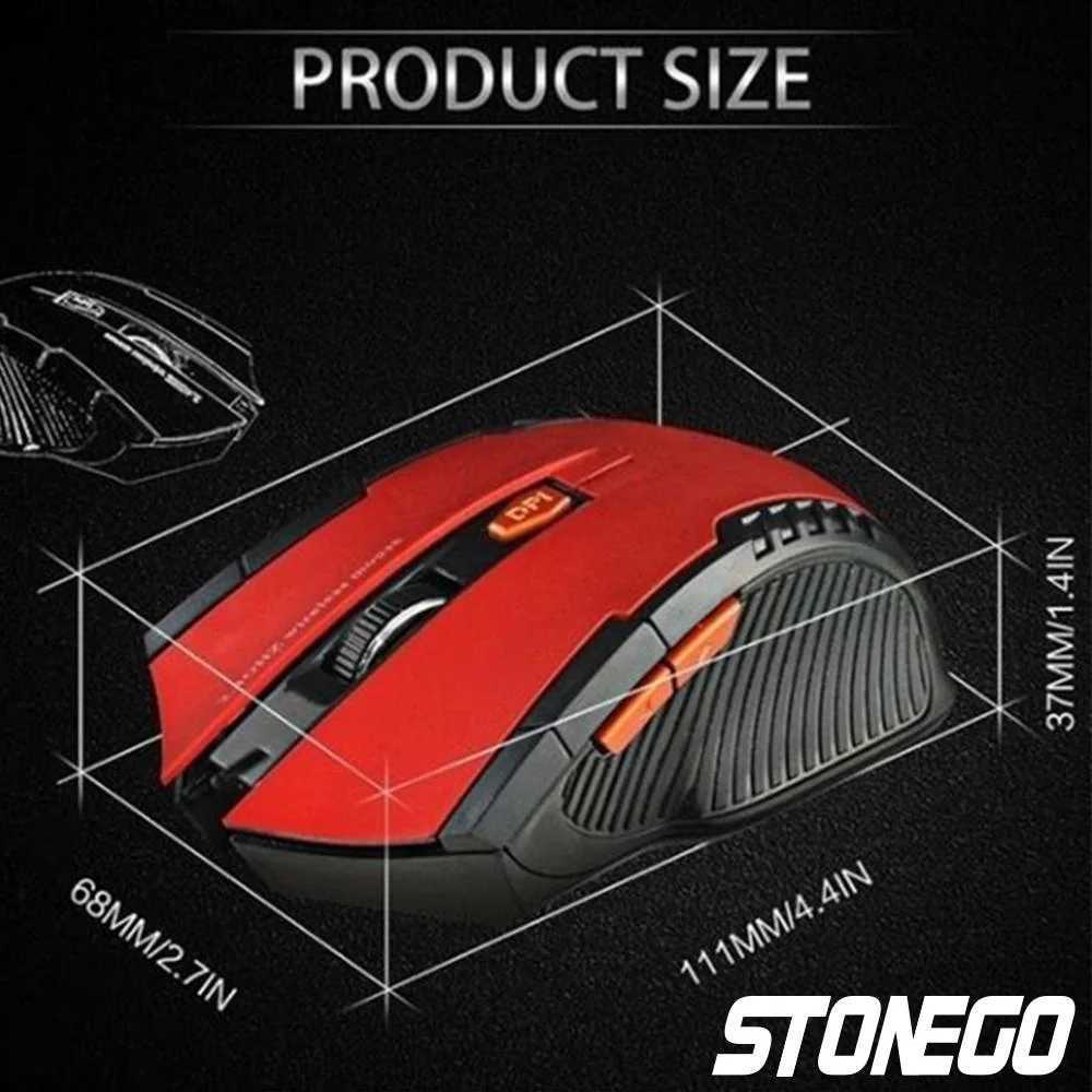 24GHz Wireless Ergonomic Gaming Mouse Ultra Slim Optical USB Receiver Laptop PC Adjustable DPI D260327