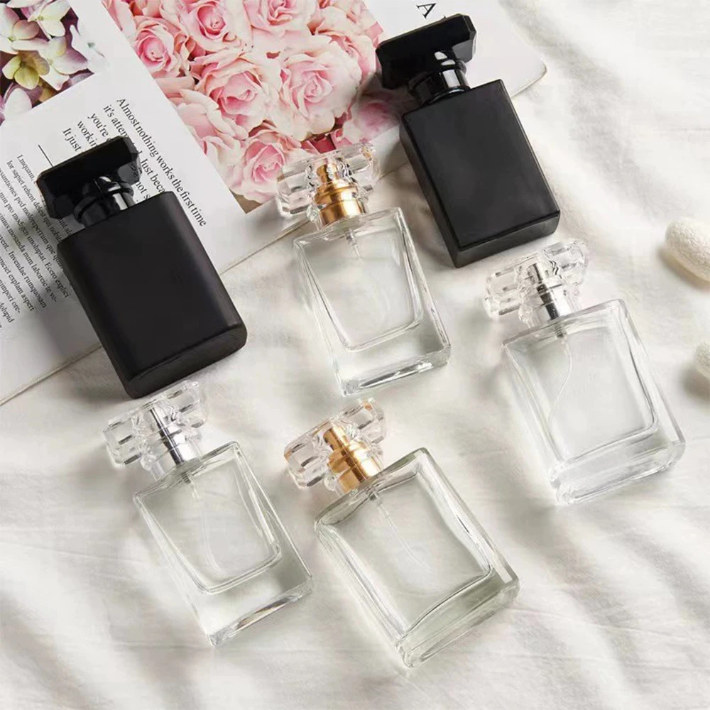 5pcs 10pcs 20pcs 50ml Transparent Black Perfume Bottles Travel Pocket Glass Spray Bottles Empty Bottles Mist Spray Bottle 260318