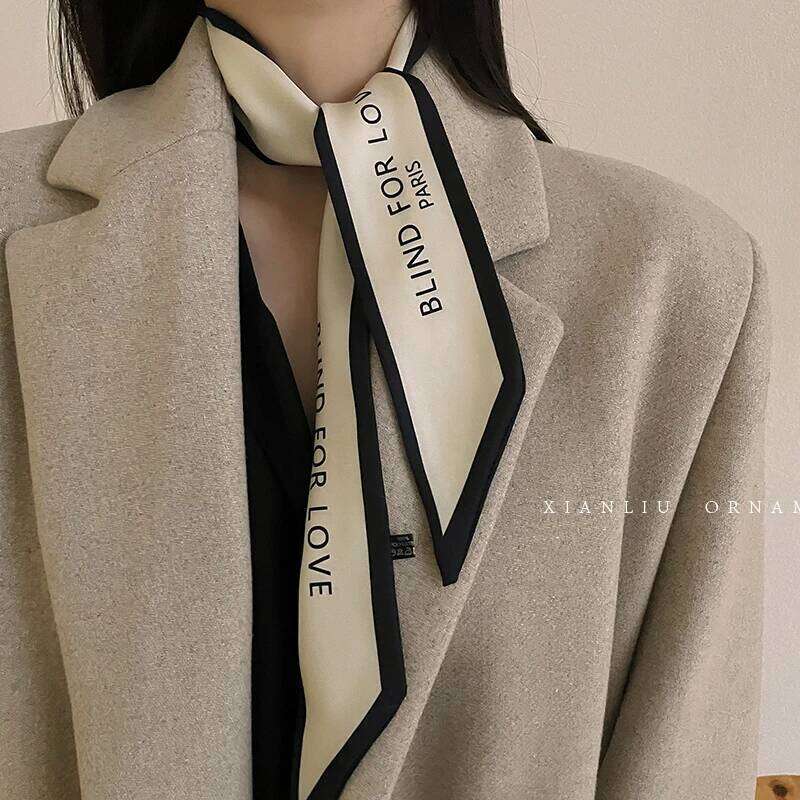 2026 New Luxury Brand Tarot Women Scarf Bag Hair Skinny Silk Scarves Design Foulard Neckerchief Headband For Ladies 26H0327