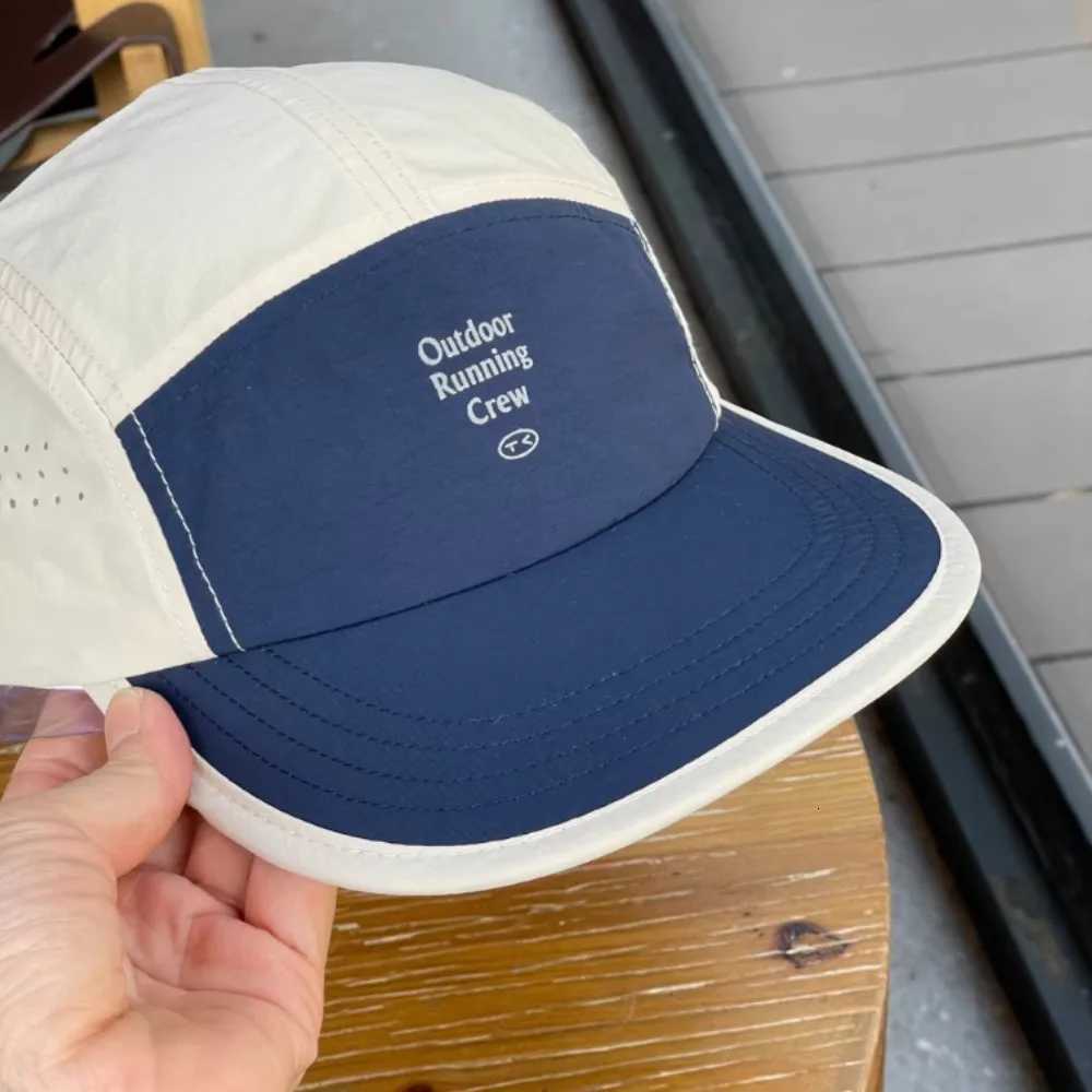 Color Block 5 Panel Baseball Cap - Embroidered Letter Quick Dry Mesh Breathable Sports Cap Fashion Casual Lightweight Wear Hat Z260327