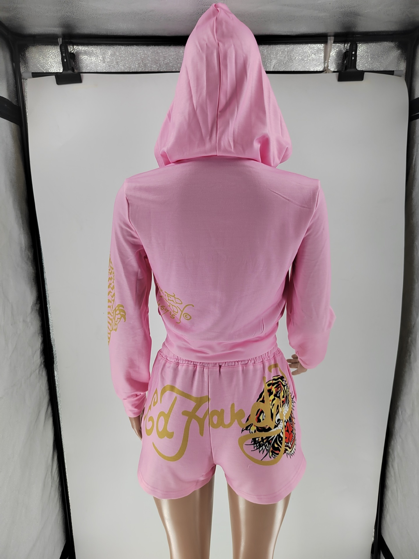 ed hardies designer tracksuits women 2 piece joggers 2-piece letter printed sportswear hoodie zipperand sweatpants set print short sleeve high street 