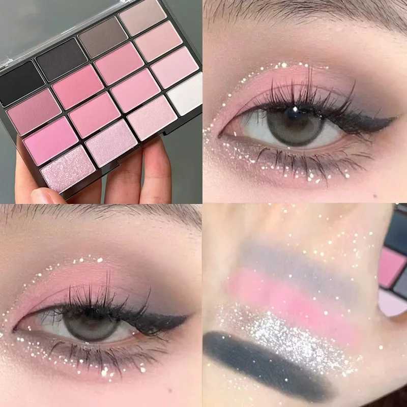 16 Colors Eyeshadow Palette Matte Pearlescent Low Saturation Long Lasting Brown Pink Glitter Eye Shadow Eye Makeup Palette H260327