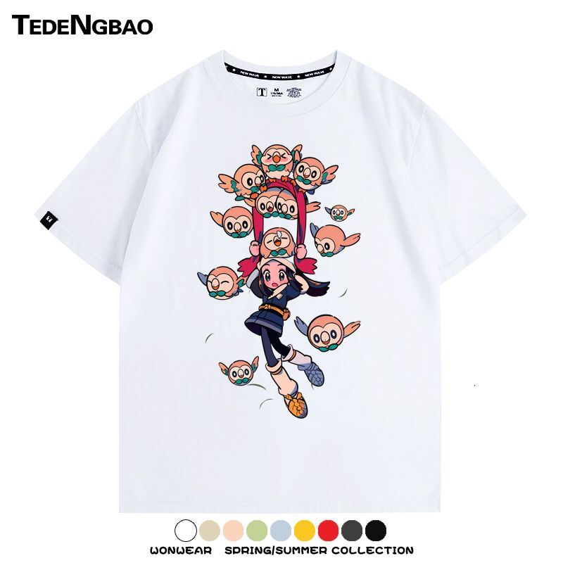 Pokemon Mewtwo Cartoon Pokemon Merchandise Short-Sleeve T-Shirt Summer Men's Fashion Couple's Top Versatile