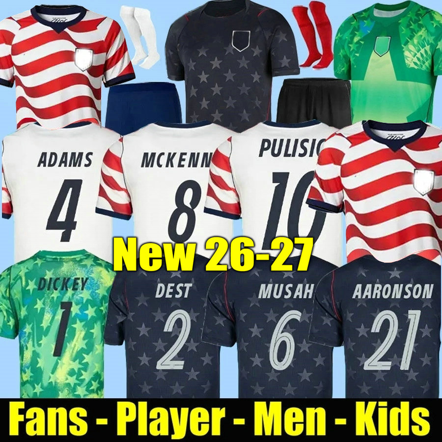 2026 2027 PULISIC MCKENNIE Football Jersey ERTZ ALTIDORE PRESS WOOD MORGAN LLOYD 26 27 America Football Shirt United States Camisetas USA USMNT Men Kits
