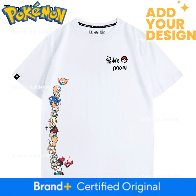 Pokemon Mewtwo Cartoon Pokemon Merchandise Short-Sleeve T-Shirt Summer Men's Fashion Couple's Top Versatile