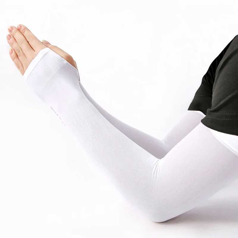 1 Pair Unisex Summer Finger Sleeve Ice Cool Wearing High Elastic Elbow Spring Outdoor Riding Fingerless Fishing Ice Silk Sleeves D260326