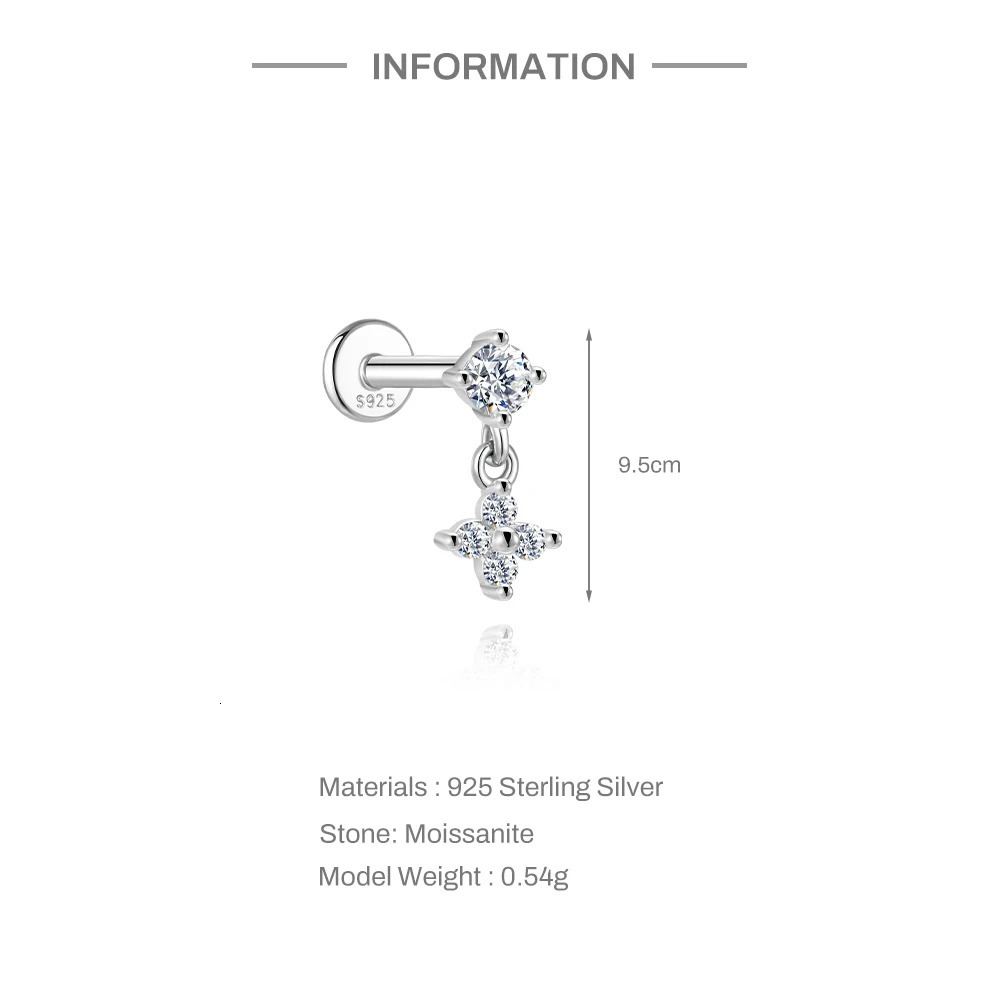 CANNER 1PC Flwer 925 Sterling Silver Piercing Ear Stud For Women Classic Round Circle Stud Earrings Fine Jewelry Gift 260326