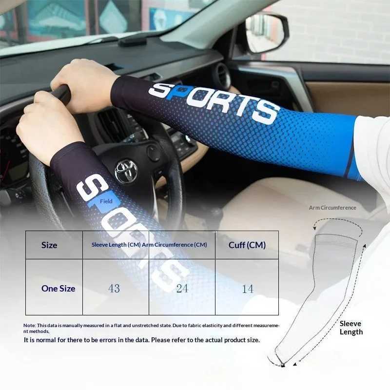 Summer Fashio Sunscreen Ice Silk Sleeve UV Sun Protection Cooling Anti-Slip Arm Sleeves Men Women Outdoor Sport Cycling D260326
