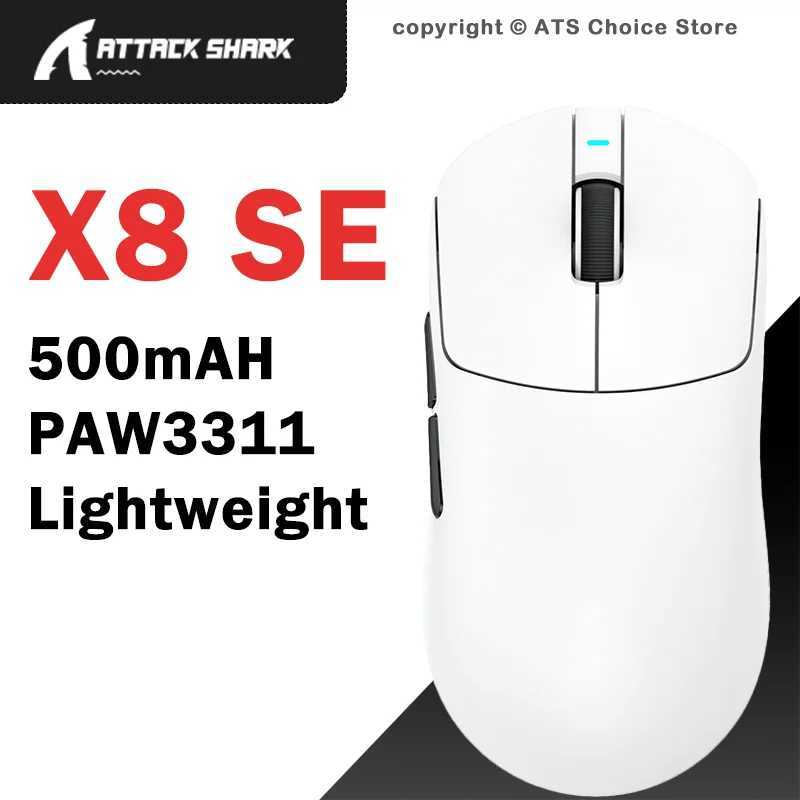 ATTACK SHARK X8 SE Wireless Gaming Mouse 55g Ultra-Lightweight PAW3311 25000DPI 1KHz Tri-Mode Bluetooth 24G Wired Large Battery D260327