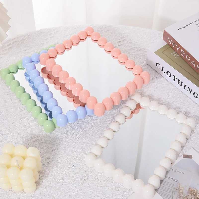 Shaped Cosmetic Mirror Table Desk Vanity Makeup Mirror Portable Folding Mirror with Stand Home Bathroom Decor espejo H260327