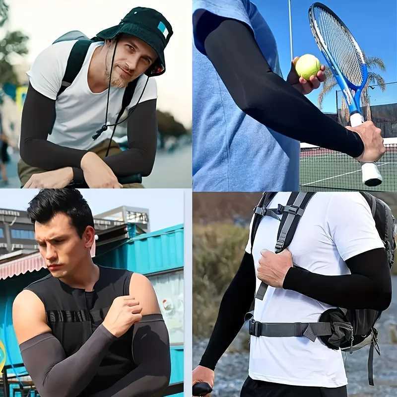 3Pair High-Elastic Ice Compression Arm Sleeves ComfortableBreathable for Both Men And WomenSuitable for Sports D260326