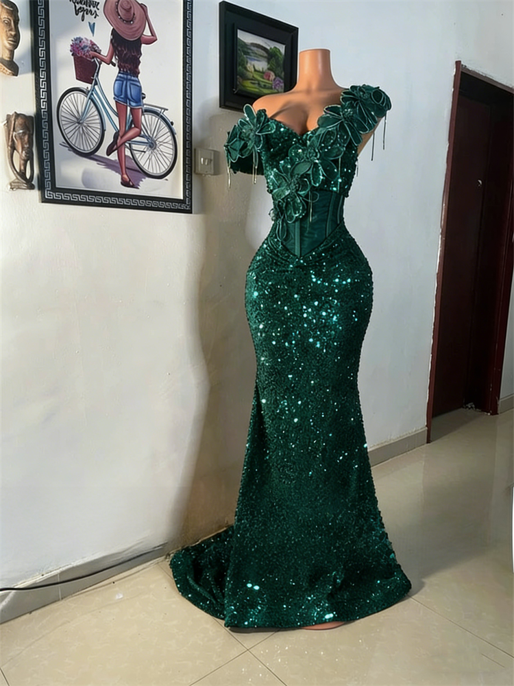 Red Aso Ebi Dresses 2026 Black Girls Off Shoulder Crystals Appliques Sequins Formal Prom Party Gowns Customized M27 ZD10