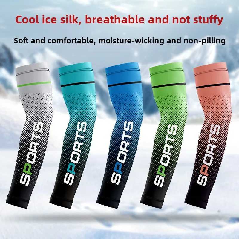 Men Ice Silk Cooling Arm Sleeves UV Sun Protection UPF50 for Cycling Motorcycle Fishing Outdoor Breathable Arm Guards Summer D260326