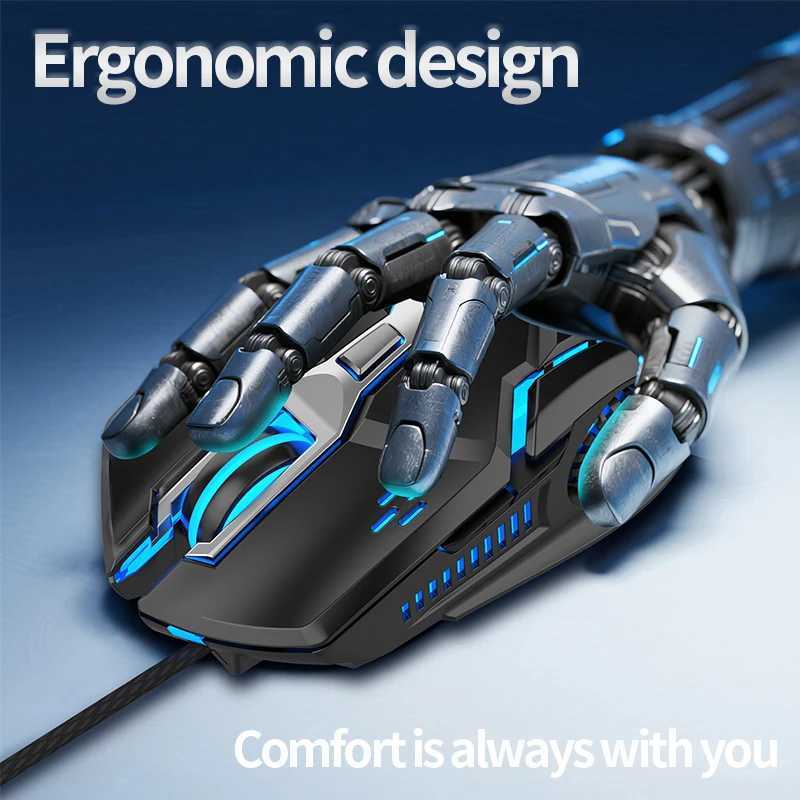 USB Wired Gaming Mouse 6 Button Backlit Ergonomic Mice DPI Adjustable Optical Mice for PC Gamer Computer Desktop D260327