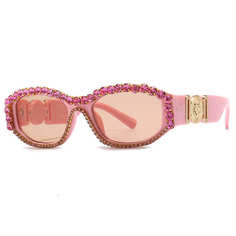 Luxury Brand Designer Sunglasses 76003 New European And American Fashion Rhinestone Women's Sunglasses Beauty Head Hip Hop Sunglasses