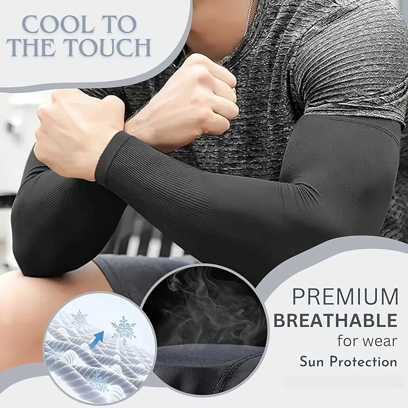 3 Pairs Unisex Sun Protection Arm Sleeves Breathable Cooling Arm Covers For Outdoor Activities Cycling Running Mountaineering D2603261