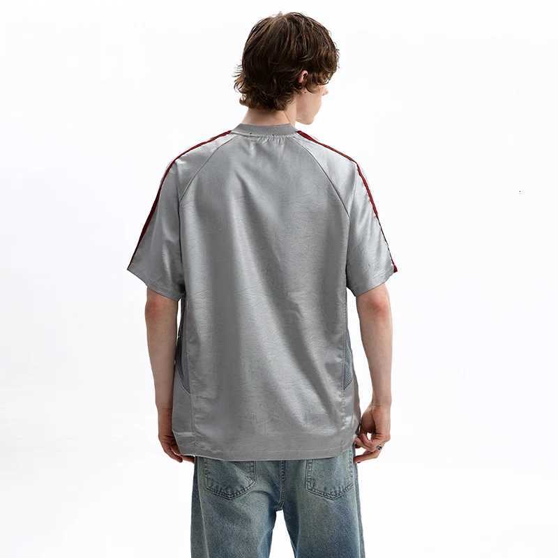 LUZHEN Fashion Embroidery V Neck Short Sleeve T-shirts Mens High Quality 2025 Summer Casual Tops Handsome Clothes JY2053 C260326