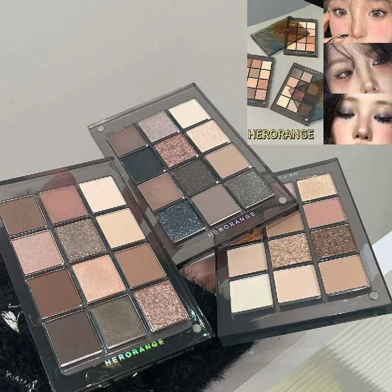 12 Colors Eye Shadow Plate Matte Pearl Eyeshadow Smoky Earth-color Tone Eyeshadow Highlighter Brightening Eyes Makeup Cosmetics H260327