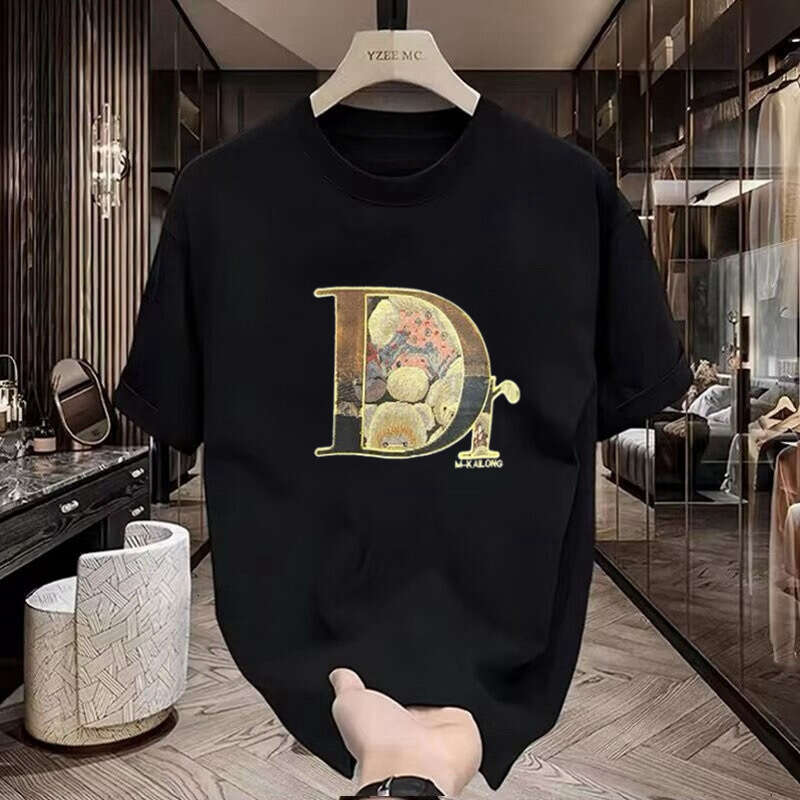 High end pure cotton short sleeve T shirt for men 2026 spring/summer new style round neck loose fit European style base shirt - view 6
